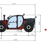 Side view diagram of the Magni TH 5.8P telescopic handler showing dimensions.